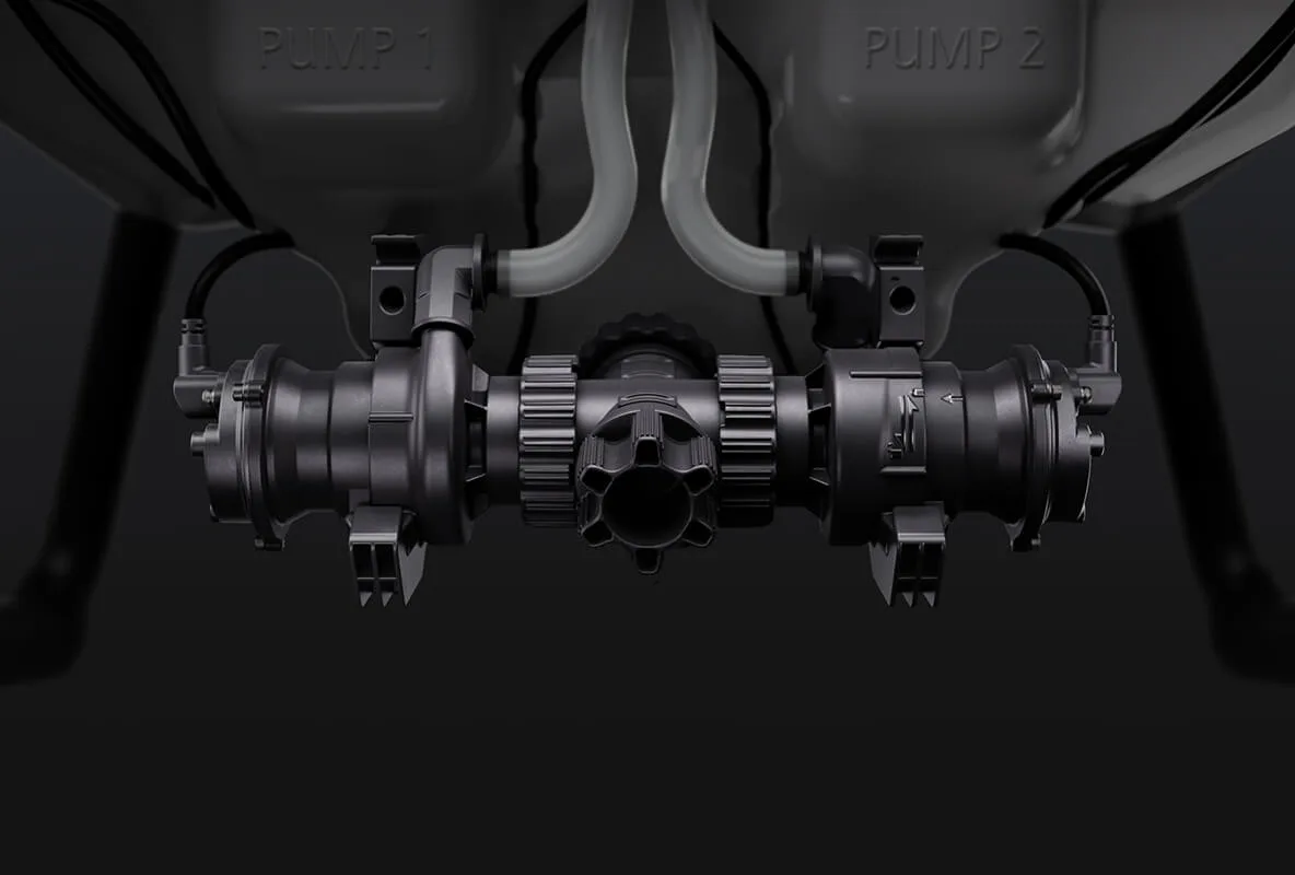 DJI Agras T100 dual pump spraying system