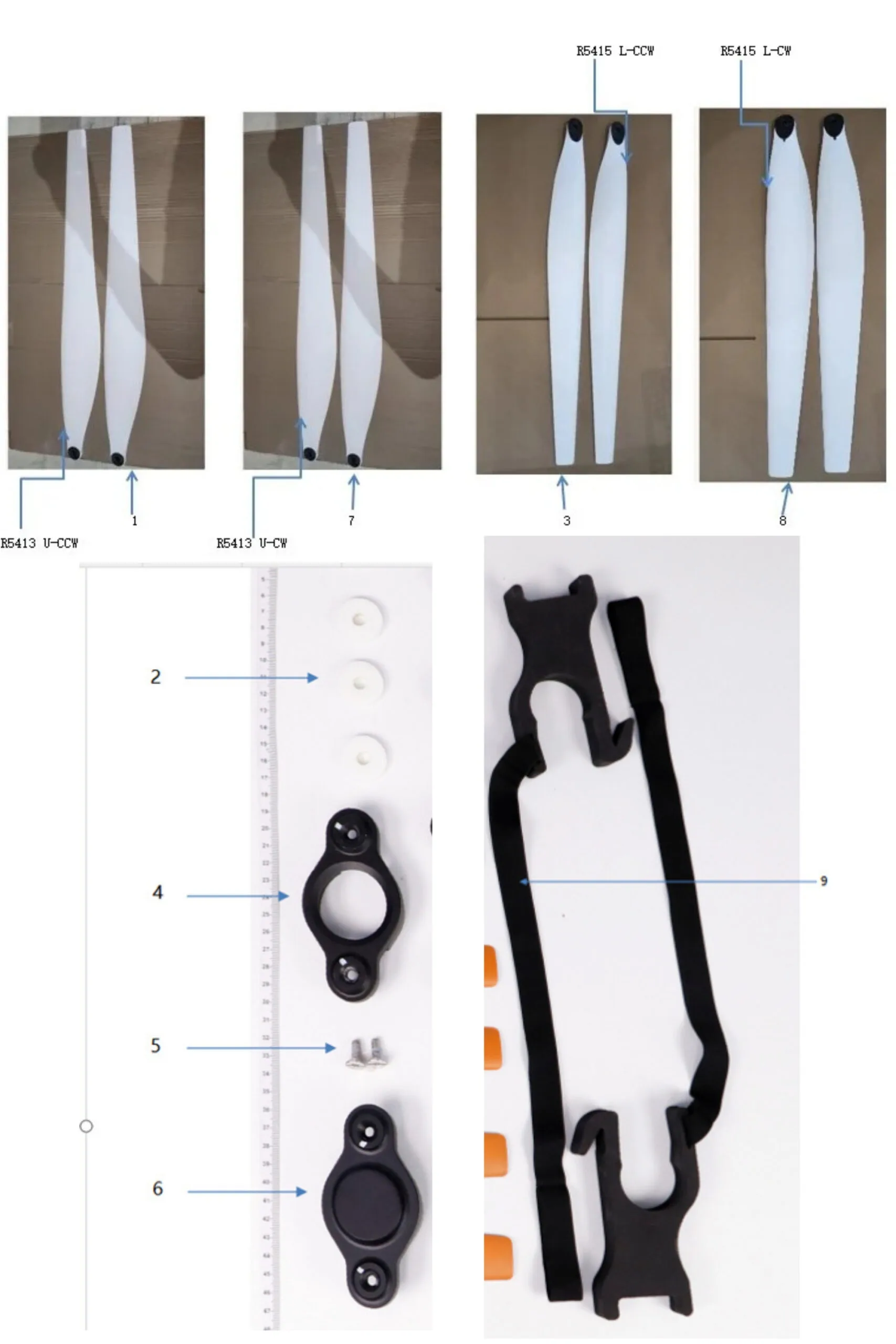 Propeller exploded-view parts diagram