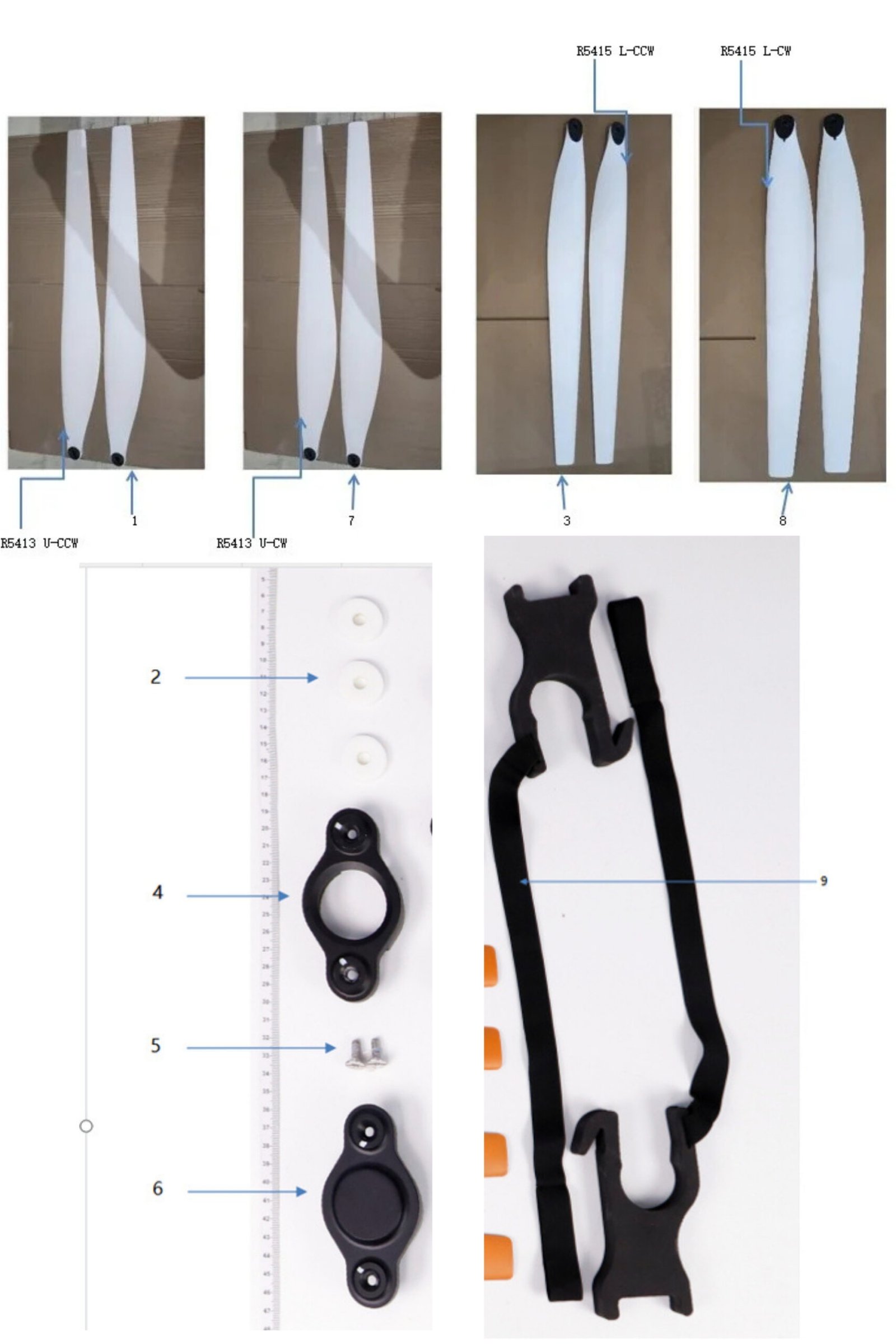 Propeller exploded-view parts diagram