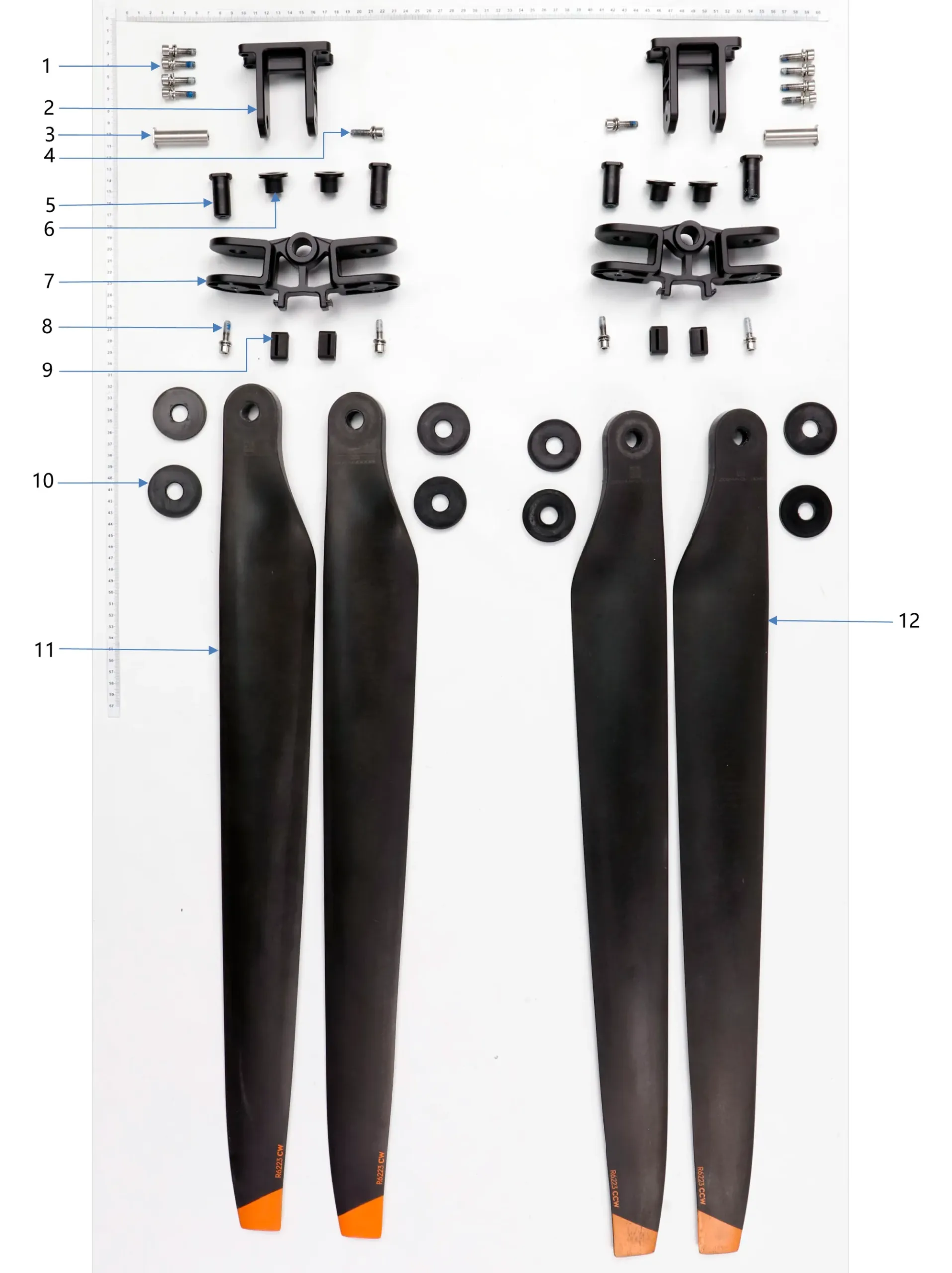Propeller exploded-view parts diagram