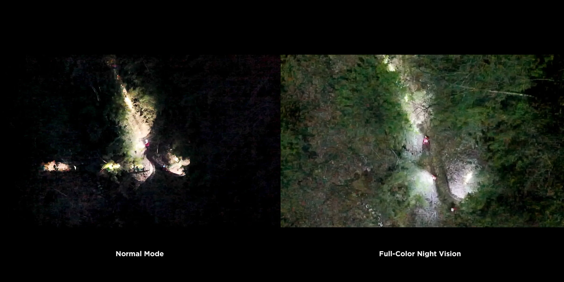 Night scene modes from the Zenmuse H30T compared side by side
