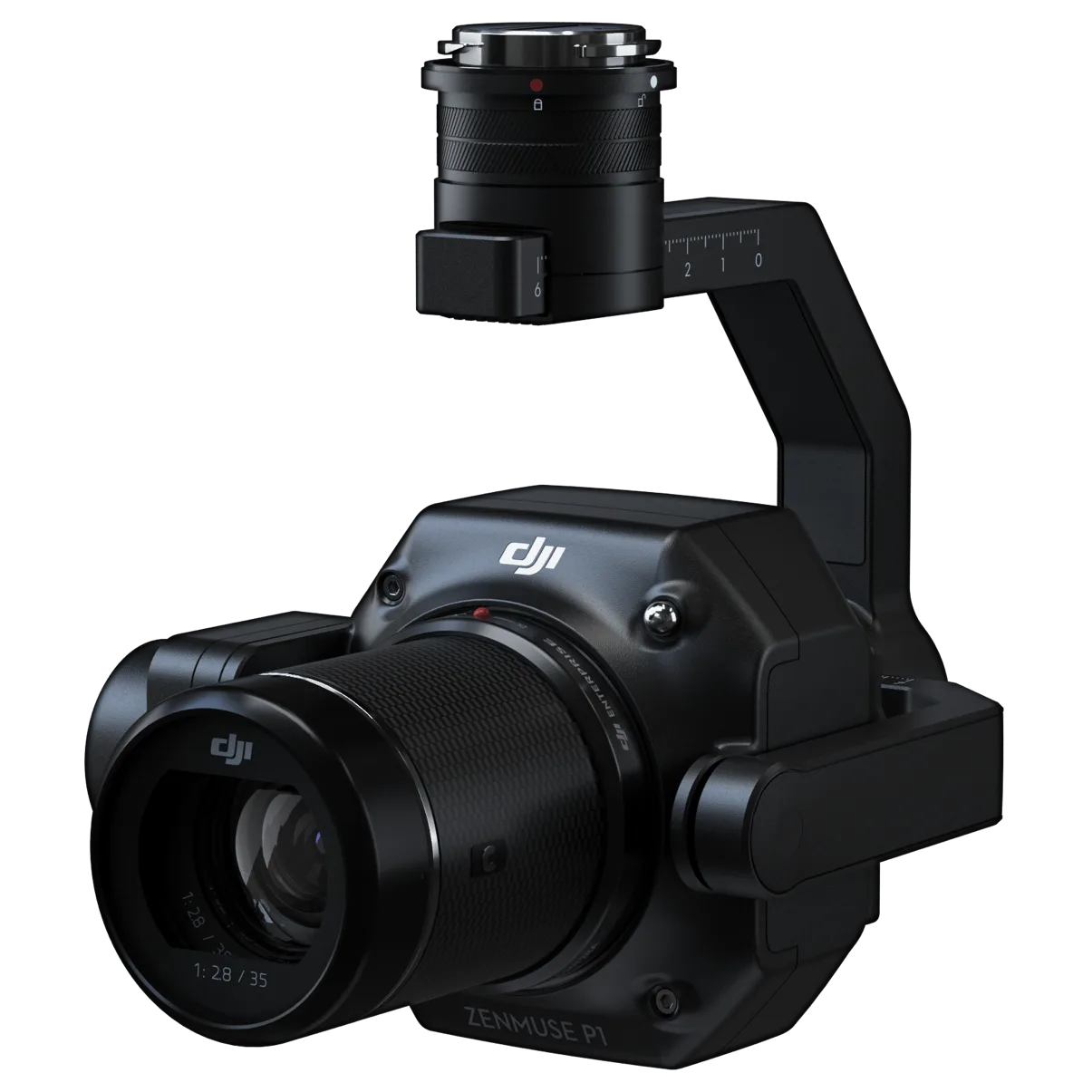 DJI Zenmuse P1 with a fixed focal length DL lens fitted