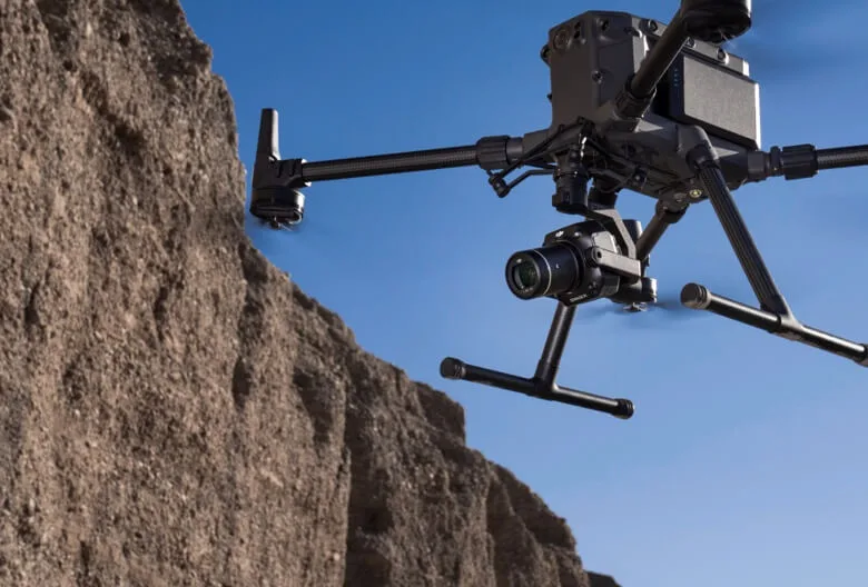 DJI Zenmuse P1 mounted on a Matrice aircraft in flight