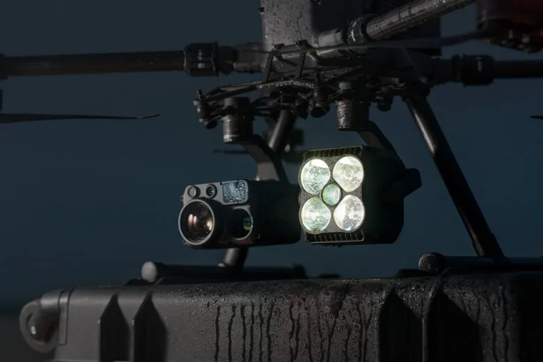 DJI Zenmuse S1 spotlight mounted beside a camera payload